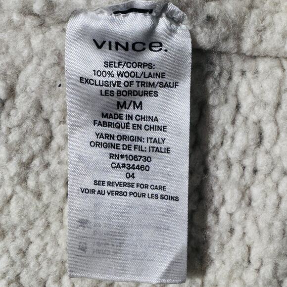 Vince 100% Wool Chunky Boucle Knit Open Drapey Cardigan Sweater Sz M Lagenlook - Picture 4 of 6